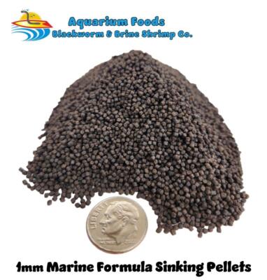 MARINE FORMULA SINKING PELLETS - 2 LBS - 50-55% PROTEIN - 1MM / 1/32''