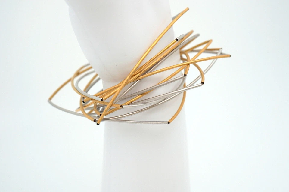 Armband / Halskette modern Bicolor vergoldet versilbert Armreif von Petra Meiren - Bild 4 von 4