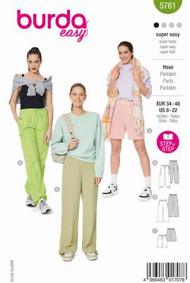 Schnittmuster Damenhose, Schlupfhose Burda a5761 34-48