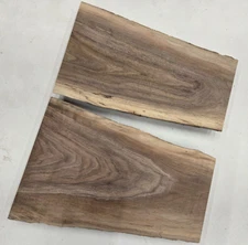 15" Very Nice Unique Set of 2 Walnut Live-edge Slab Lumber Kiln-dried Wood