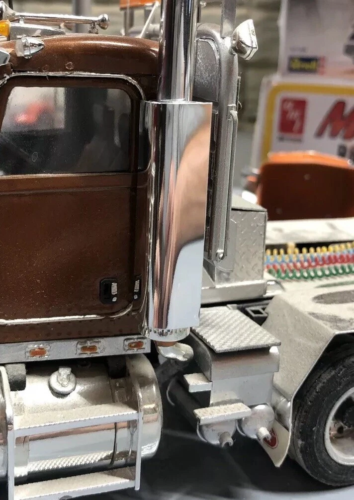 Polished Model Truck Muffler Heat Shields Peterbilt Kenworth Western star |  eBay