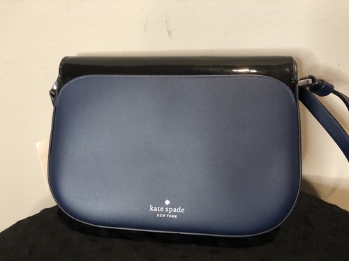 Kate Spade Owl Zibbi Nightcap Handbag Blue & Black Crossbody Purse - Picture 3 of 11