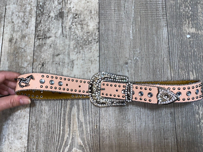Nacoma ladies pink studded western belt size medium Nacoma ladies pink studded western belt size medium main image 2