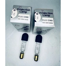 2 GE Projection Lamp CLX/CMB 120-125V 300W Light Bulb - Set of 2 - NOS Vintage