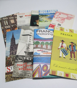 Lot of 9 vintage brochures for France, Strasbourg, Normandy