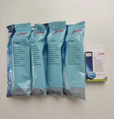 4 JURA Claris BLUE Filter+24228 + 6 JURA Reinigungstabletten 24225 3 Phasen