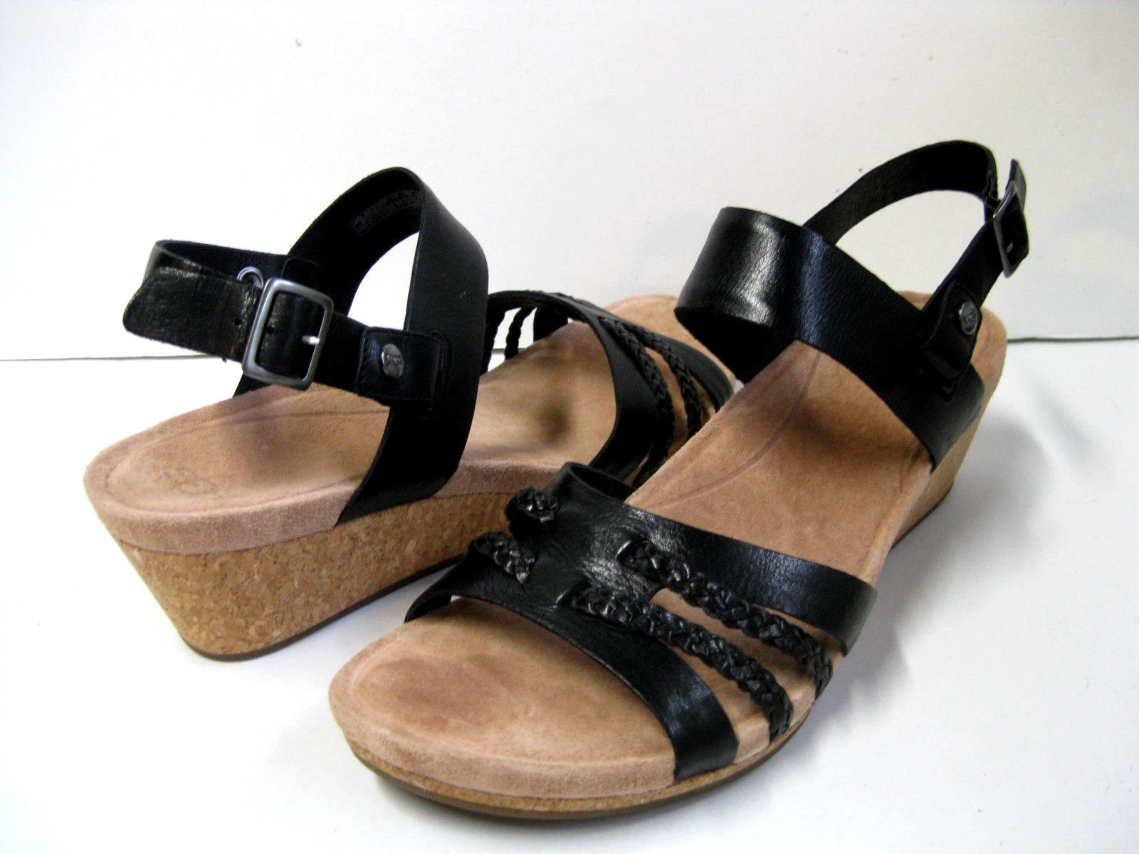 UGG SERINDA SANDALI DONNA PELLE NERO US 10 UK 8.5 EU 41