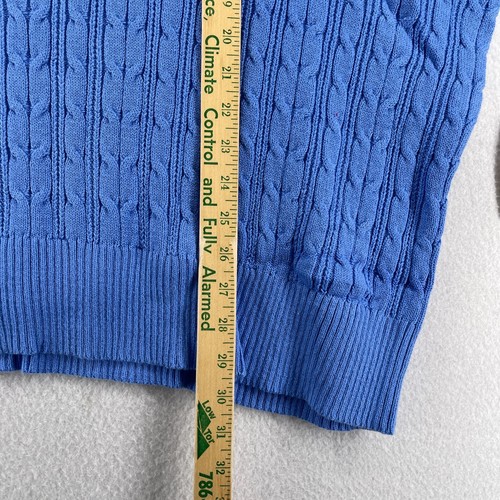 ST JOHNS BAY Sweater 5X Cable V-Neck Pullover Cotton Blend Blue NEW - Picture 13 of 14