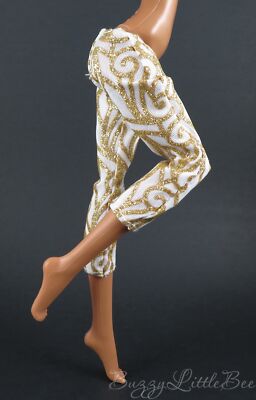 Gold Sparkly Pants Fits G1 G2 G3 Monster High & Ever After High Dolls