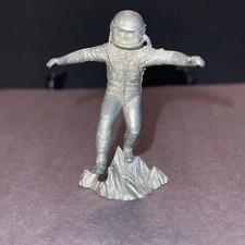 1960s Marx Operation Moon Base Astronaut Silver Plastic Figure - Vintage