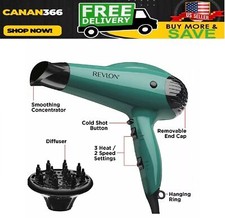 Revlon Professional Ionic Hair Blow Dryer Blower 1875W Volume Boost w/ Diffuser