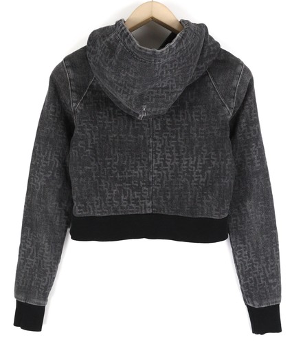 DIESEL D-Angy-Hood NE Women Hoodie S Grey Washed Pullover Kangaroo RRP€300 - Picture 2 of 13
