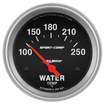 AutoMeter GAUGE, WATER TEMP, 2 5/8'', 100-250?F, ELECTRIC, SPORT-COMP*2-5/8 in. W