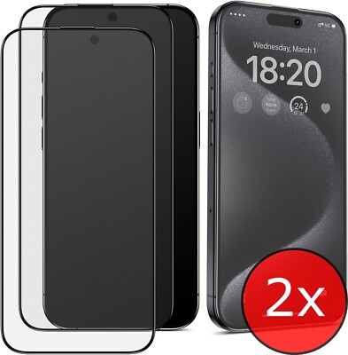 2x Schutzglas ESD iPhone 12 13 14 15 16 Mini Plus Pro Max Schutzfolie