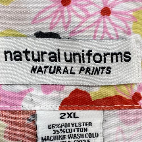 Natural Uniforms Scrub Top Womens 2XL Nursing Vet Medical Uniform Short Sleeve - Picture 2 of 12