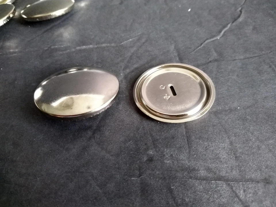 5 Custom Round Metal Button to Cover Clasp 1 Set 2 Pcs 1 1/2" Diameter Multi Use - Image 4 of 4