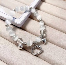 Hello Kitty Beaded Rhinestone Stretch Bracelet with Charm