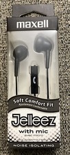 Maxell Jelleez Soft Comfort Fit Noise Isolating Black Earbuds with Mic