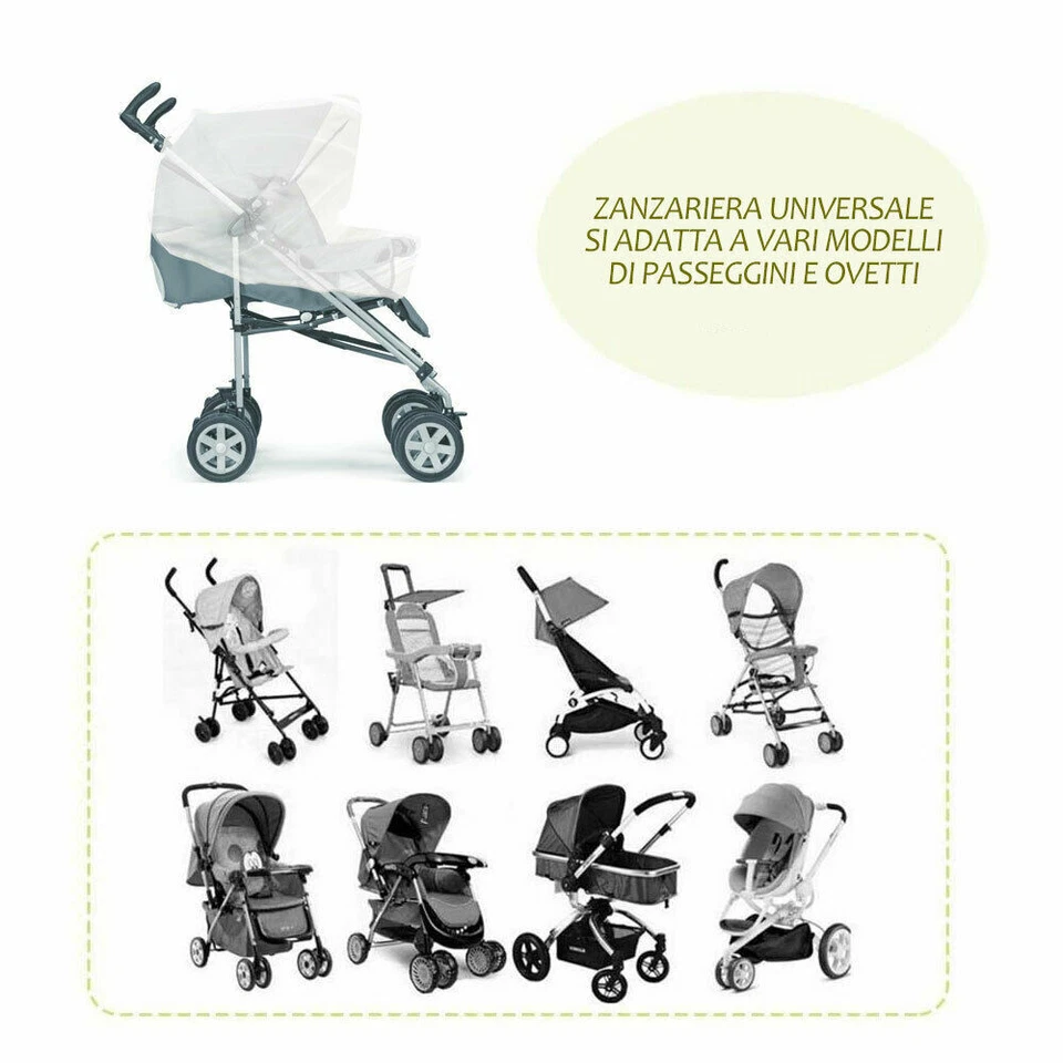 Zanzariera Per Copri Passeggino Carrozzina Ad Ovetto Traspirante Trasparente - Immagine 4 di 4