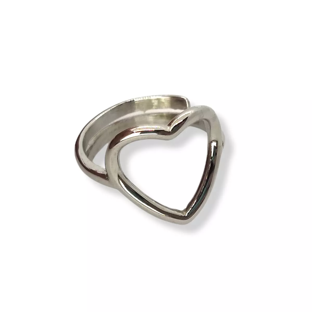 Anello store cuore acciaio