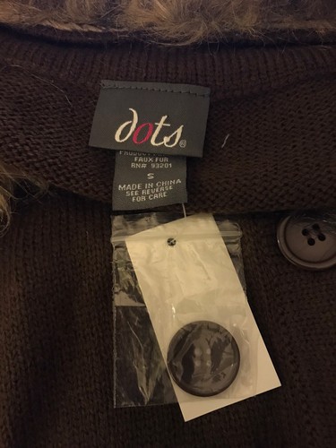 Dots furry sweater vest brown size s nwt - Picture 4 of 4