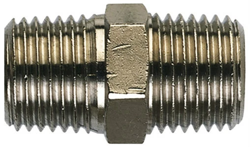 PNEUMAX 1/2 Bsp Male to 1/2 Bsp Male Pneumatic Air Water Nipple nickel plated brass