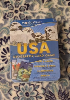 ''World Wise USA Geography Card Game'' America US Edition Tin Case 8+ New 2009