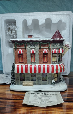 2004 Norman Rockwell Edition Lighted Ice Cream Parlor Hawthorne Village COA NOS