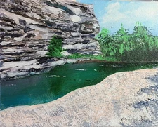 Buffalo River Arkansas, Thomas Sommers Original, 10"×8"×.5". Acrylic.