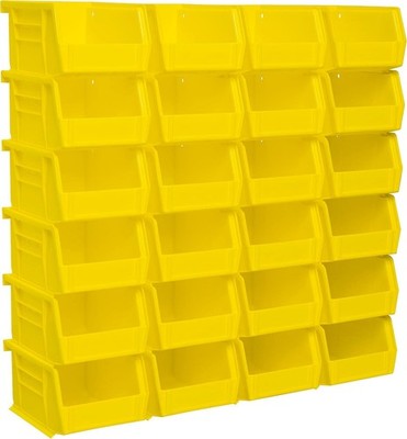 Akro-Mils 30210 AkroBins Plastic Storage Bins, Space-Saving 24 Pack, Yellow 
