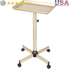 Adjustable Salon Rolling Tray Metal Color Tray Cart W/ Casters Easy Installation