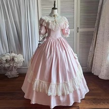Princess Pink Flower Lace O Neck Short Sleeve Beading Bow Zipper Wedding Dresses