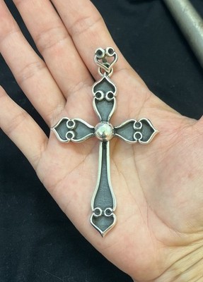 Chrome Hearts Spade Cross Large Pendant Sterling Silver 925 Necklace Authentic