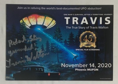 Travis Walton Hand Signed Autographed 7x5 Card - Fire in The Sky Muffon