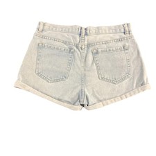 Forever 21 Button Fly Blue Jean Shorts Womens Size 28 Roll Cuff Denim