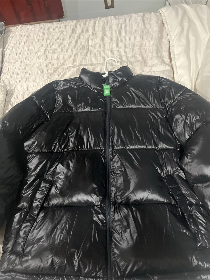 Gap - черный переработанный пуховик (большой высокий) водоотталкивающий 100% нейлон/полиэстер - Изображение 3 из 4