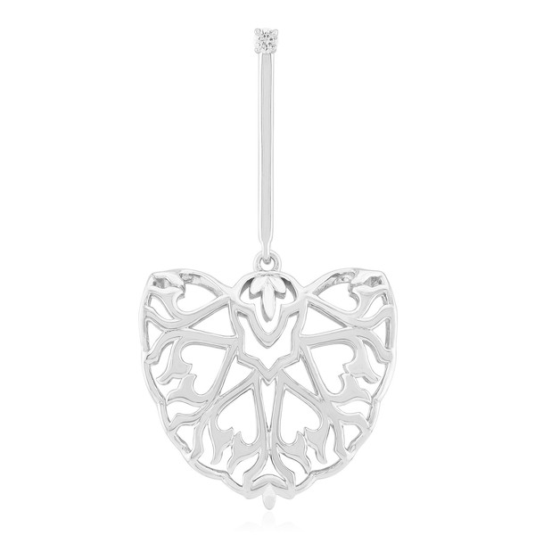AnhäNger Aus Platiniertem Silber Mit Zirkon-image