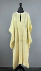 ZEUS DIONE Yellow Striped Oversize Kaftan Style Kimono Dress Size 44