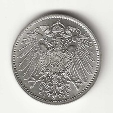 GERMANY  1 MARK SILVER COIN  1915J   KM14   BU   .1606 ASW