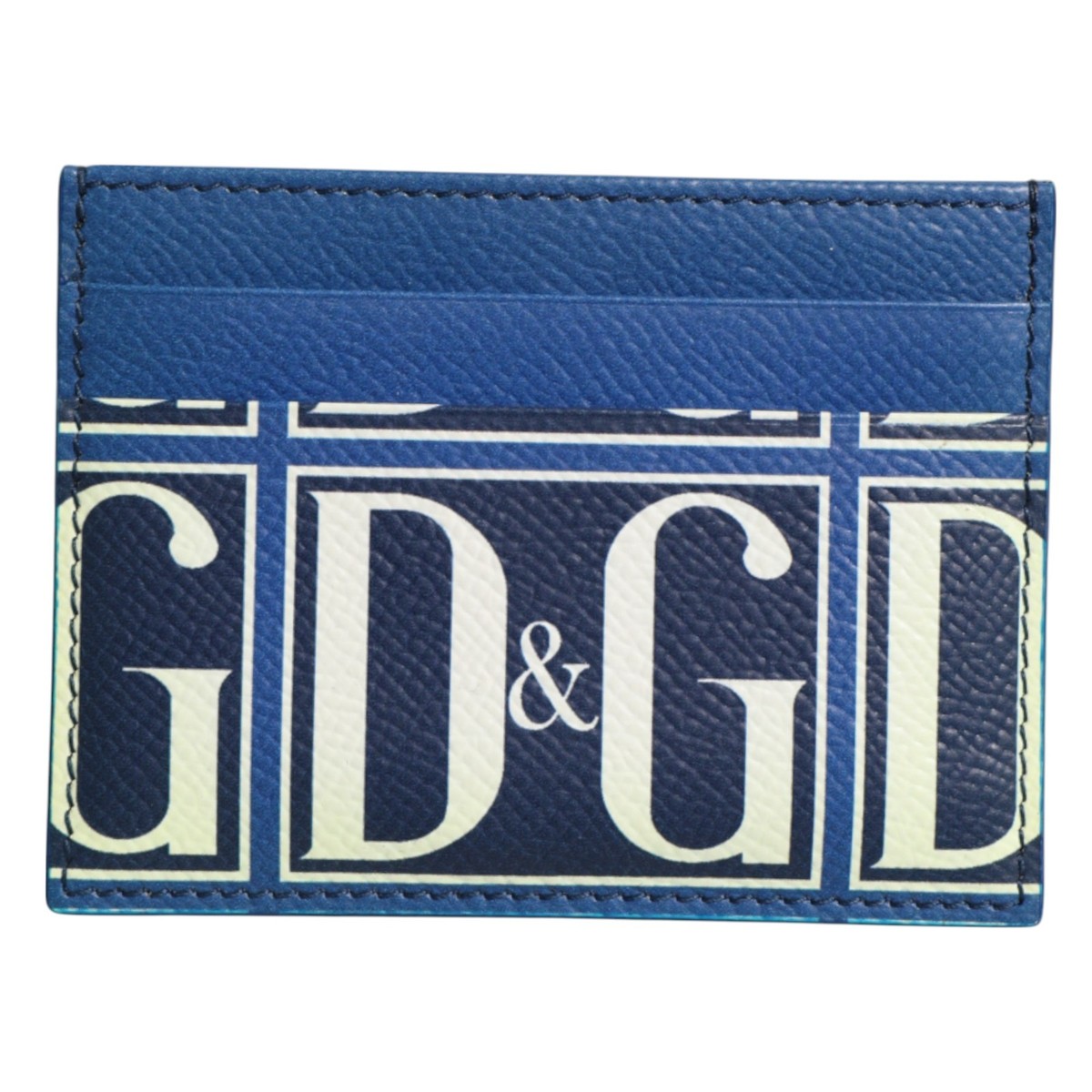 DOLCE & GABBANA フォンホルダー ウォレット DOLCE & GABBANA Wallet Blue Calf Leather DG Logo Monogram Card