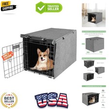 Double Door Dog Crate Cover - Polyester Pet Kennel Cover Fits 24 30 36 42 48 ...