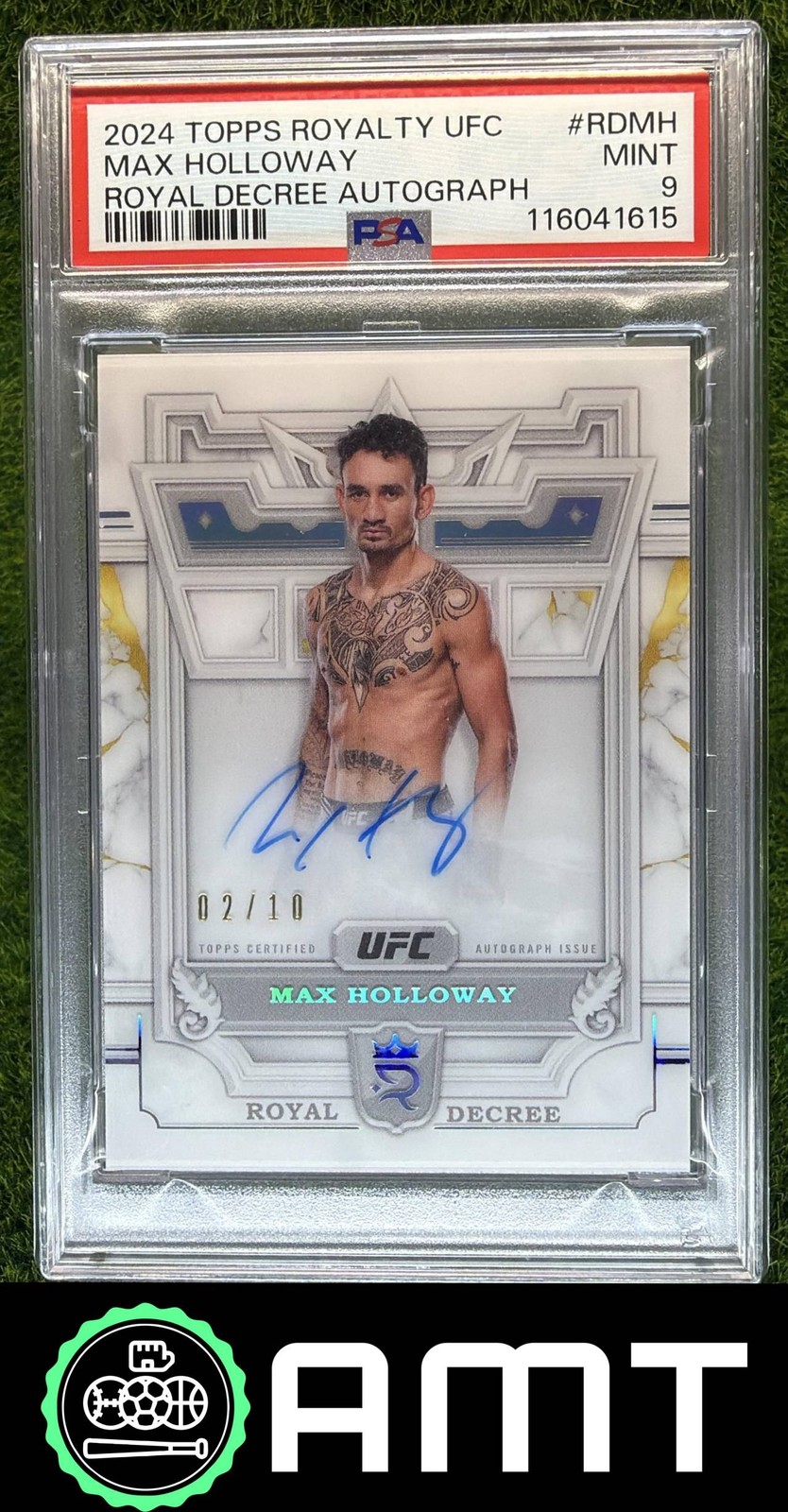 Max Holloway PSA 9 2024 Topps Royalty UFC Royal Decree #RD-MH Auto 2/10 1615