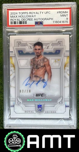 Max Holloway PSA 9 2024 Topps Royalty UFC Royal Decree #RD-MH Auto 2/10 1615