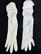 Vintage Macys Associates 15  Long White Gloves Made in Germany Sz 7 Cosplay