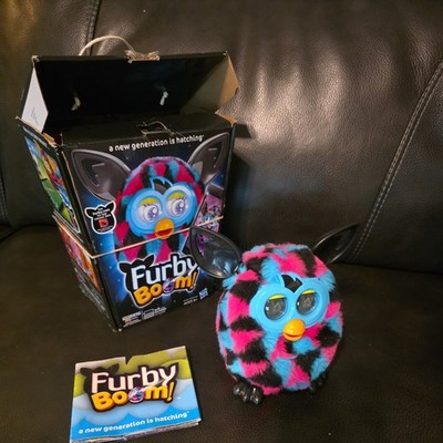 2012 Hasbro Furby Boom  *Tested & Working* Triangles Black Blue Pink