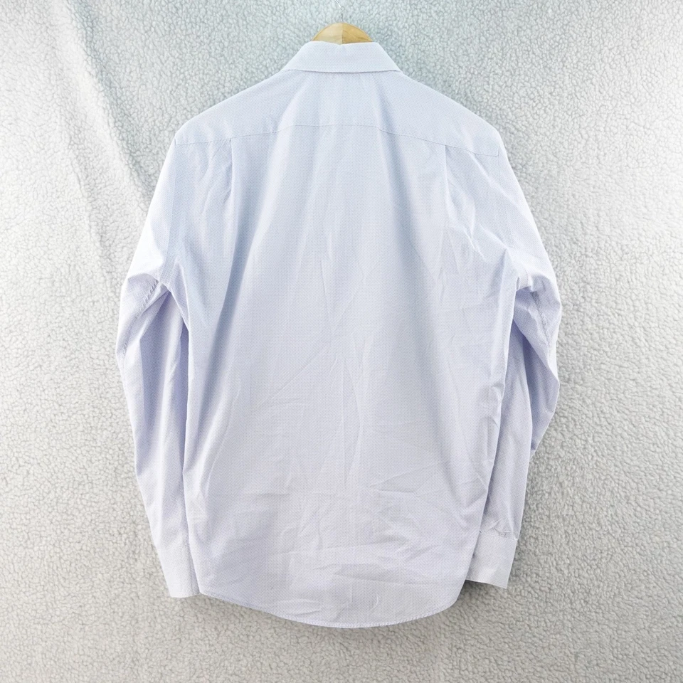 Camisa de vestir Nordstrom Rack para hombre 15 32/33 azul claro estampado manga larga preppy Foto 3 de 4