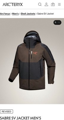 Arc teryx Sabre SV Gore-Tex Pro Ski Snow Jacket Men s Large Carob / Blk