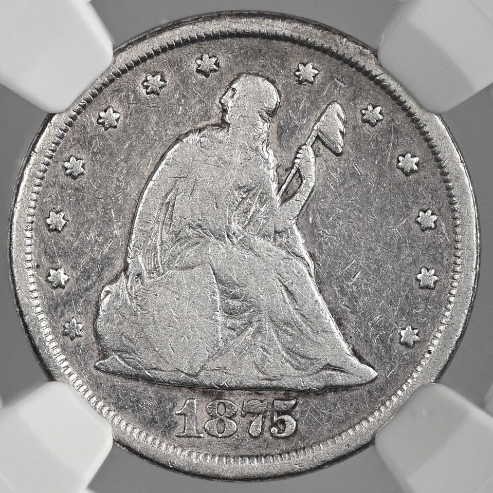 1875-CC  20C TWENTY CENT PIECE SILVER NGC FINE DETAILS "CLEANED"  #8405235-039 - Image 2 of 4