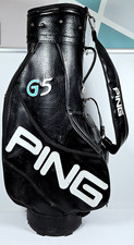 Ping G5 Golf Bag Black White Carry Stand Bag With Straps Pockets Zipped Vintage