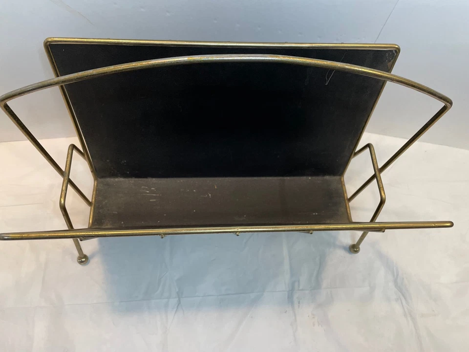Soporte de metal moderno de mediados de siglo MCM para revistas vintage 17 x 9 x 14 Foto 3 de 4